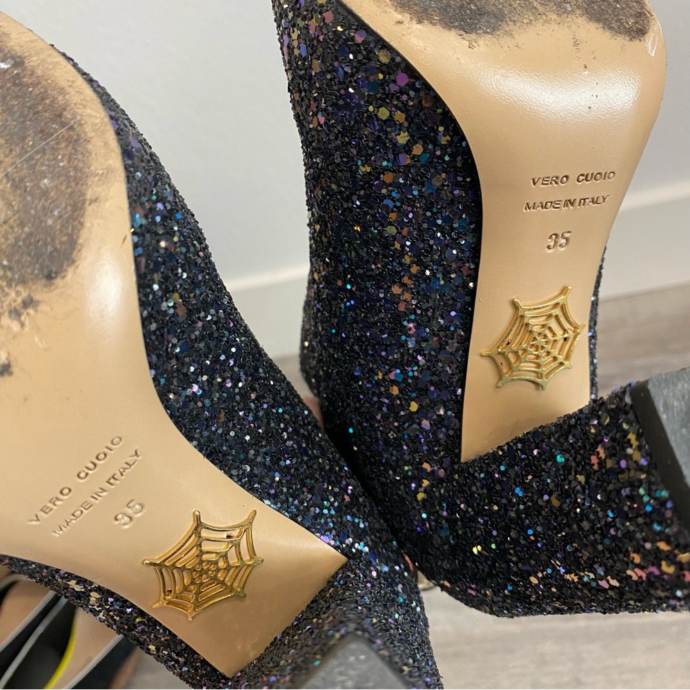 Charlotte Olympia Glitter Heel Ankle Boots 5.5 - Picture 10 of 11